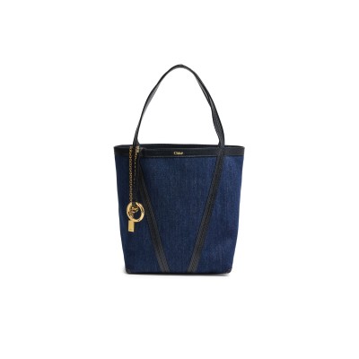 CHLOÉ SPIN TOTE BAG IN DENIM CH25AS811P98408 (30*27*14cm)